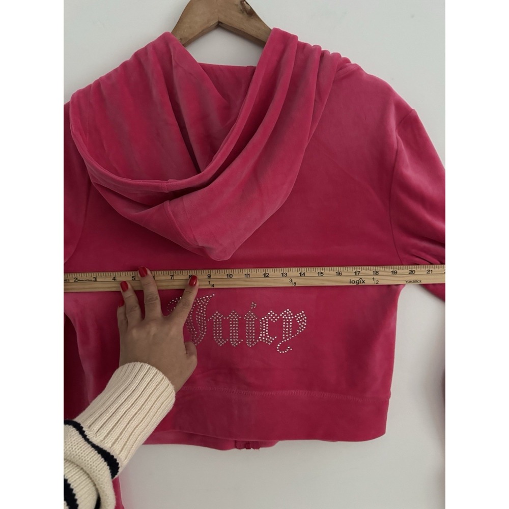 Juicy Couture‎ L, XL Velour Vixen Pink Bling Cropped Low Rise Tracksuit NWT - Picture 12 of 13
